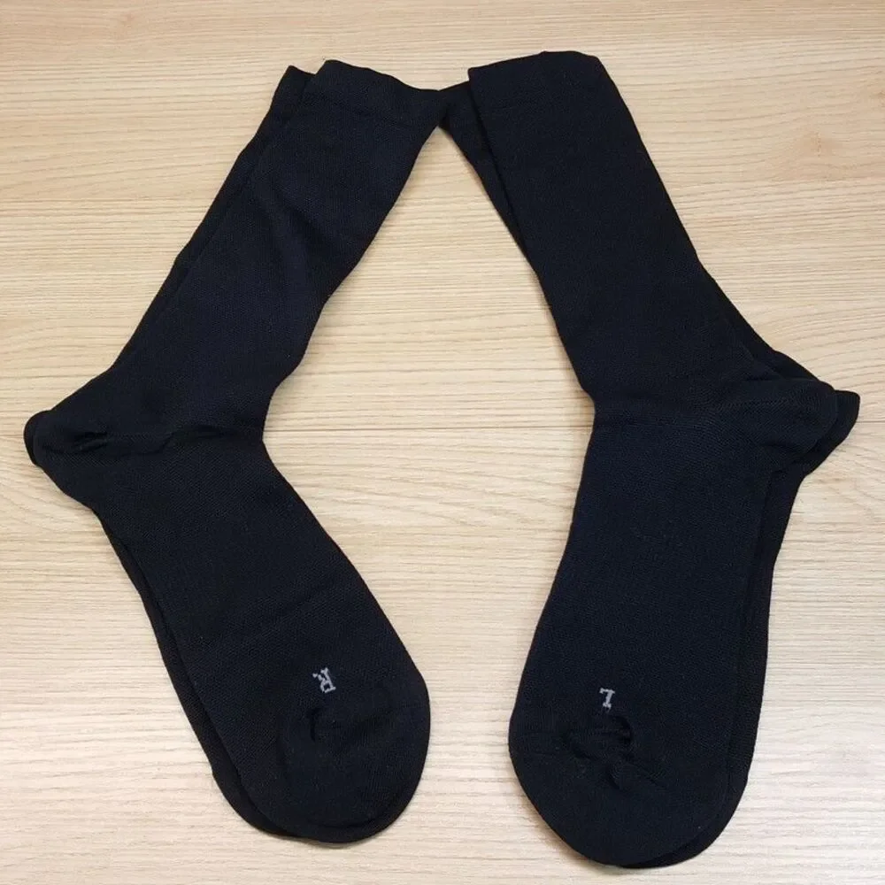 PERRY ELLIS Crew Dress Socks Black 2-Pack Compression Stretch Knit